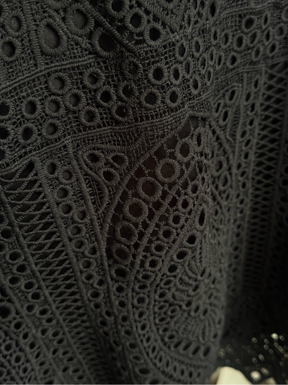 Calligraphe Lace Top Black M High Neck Sleeveless Crochet Blouse - Picture 3 of 8